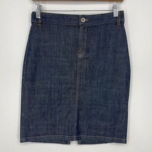 Banana Republic Denim Pencil Skirt Women's‎ 2 Blue Knee Length High Rise New NWT